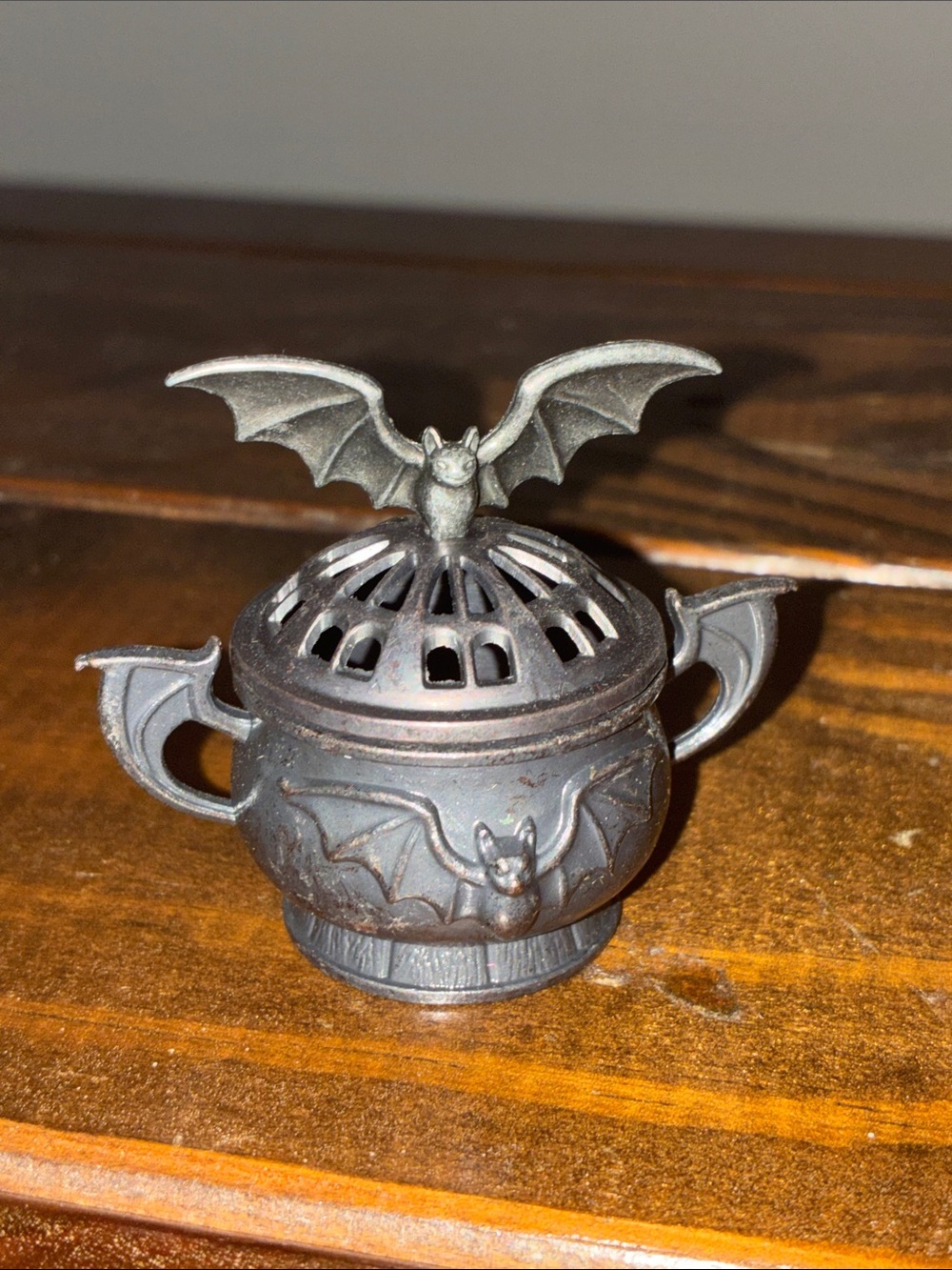Bat Metal Incense Burner - Gothic Home Decor Witchy Witch Gift Miniature Vampire
